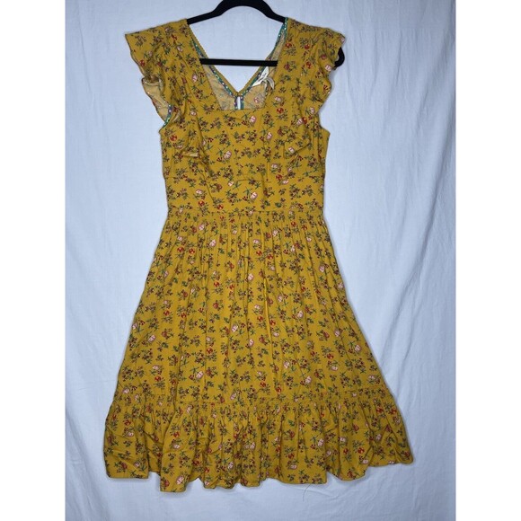 NWT Matilda Jane Fantasy Fancy Yellow Floral Dress Size Small - Picture 1 of 12